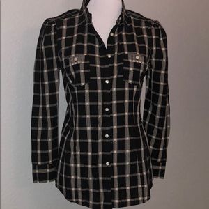 Juicy Couture Plaid Blouse Button Down